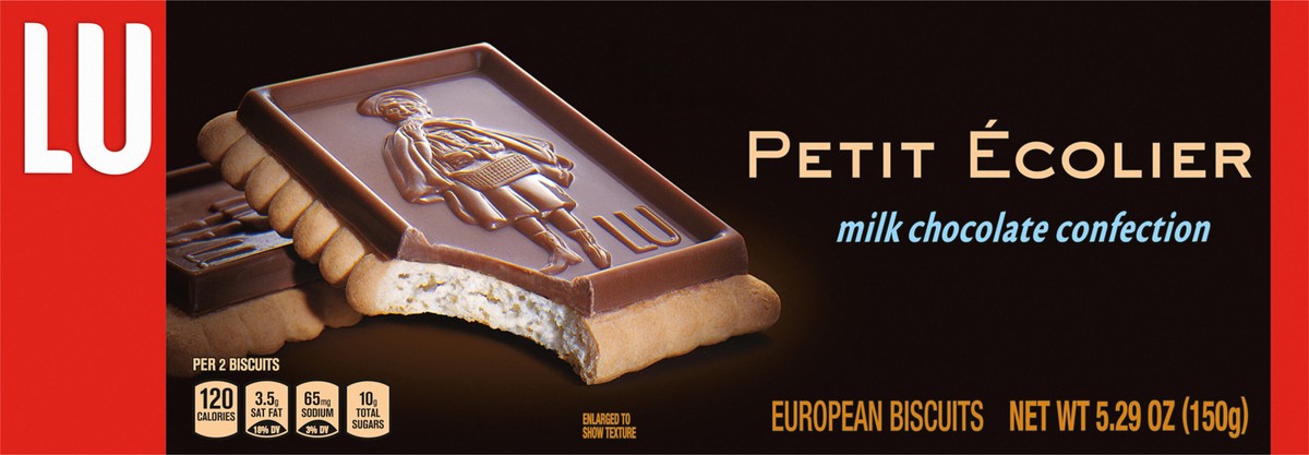 slide 6 of 9, LU Petit Ecolier European Milk Chocolate Biscuit Cookies, 5.3 oz, 5.29 oz