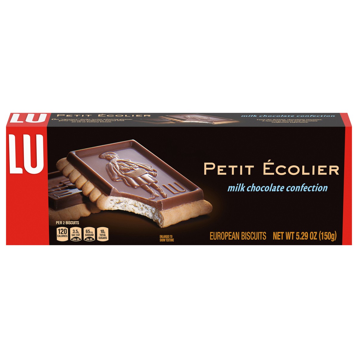 slide 1 of 9, LU Petit Ecolier European Milk Chocolate Biscuit Cookies, 5.29 oz, 5.29 oz