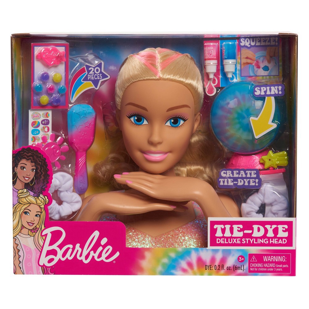 slide 11 of 11, Barbie Color & Style Deluxe Styling Head, Blonde Hair, 1 ct