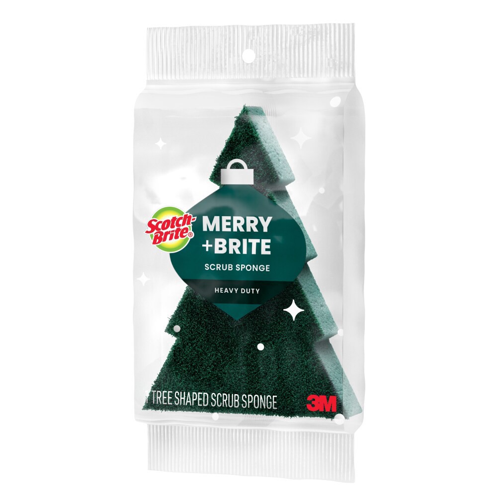 slide 3 of 5, Scotch-Brite® Holiday Heavy Duty Scrub Sponge Clipstrip, 1 ct