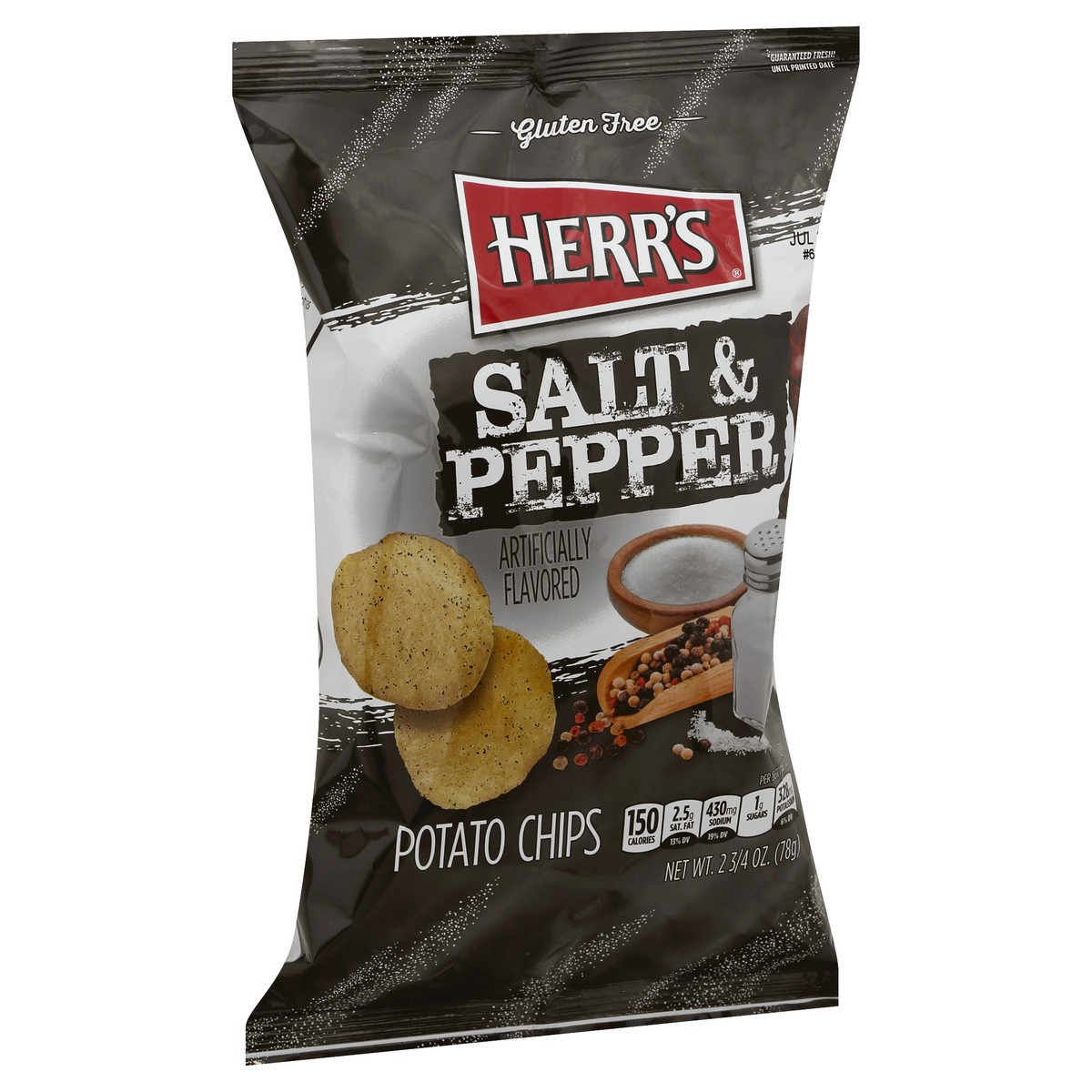 slide 2 of 10, Herr's Potato Chips, Salt And Pepper, 2.34 oz