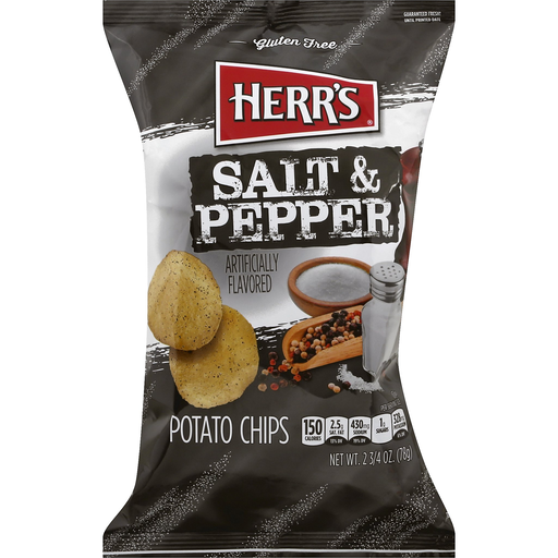 slide 1 of 1, Herr's Potato Chips, Salt And Pepper, 2.34 oz