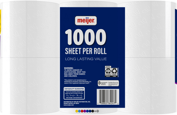 slide 7 of 10, Meijer Bath Tissue, 1000 sheets, 12 rolls