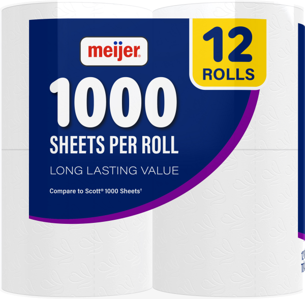 slide 10 of 10, Meijer Bath Tissue, 1000 sheets, 12 rolls