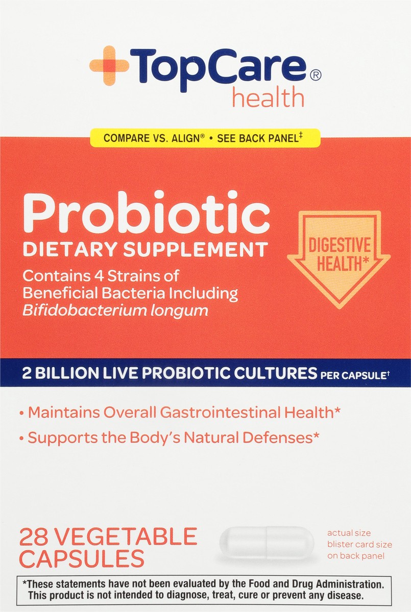 slide 2 of 9, Topcare Probiotic Digestive Strain Cap, 28 ct