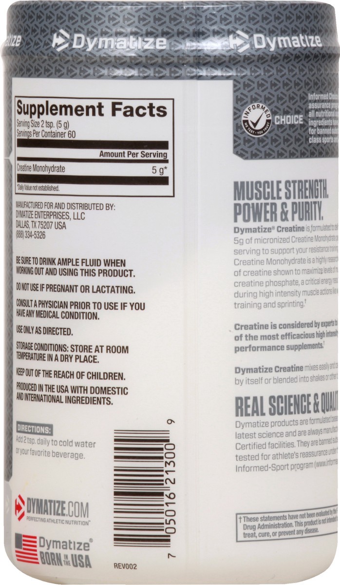 slide 9 of 11, Dymatize Micronized Unflavored Creatine 10.58 oz, 10.7 oz