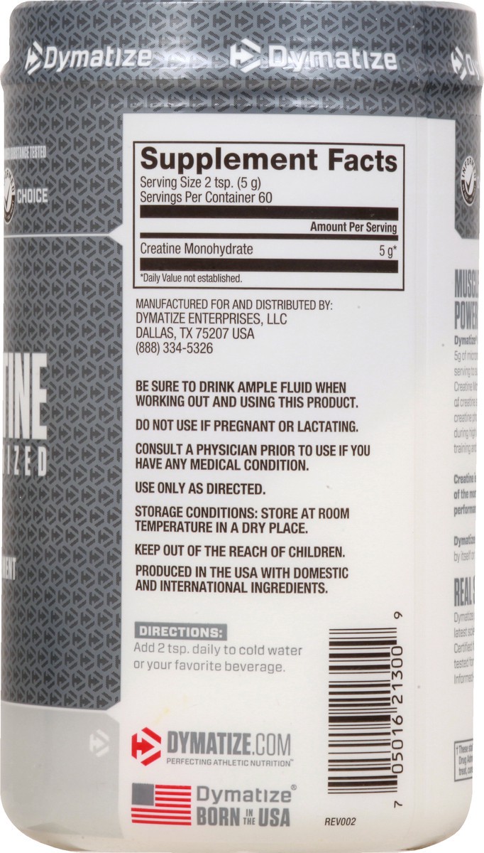 slide 7 of 11, Dymatize Micronized Unflavored Creatine 10.58 oz, 10.7 oz