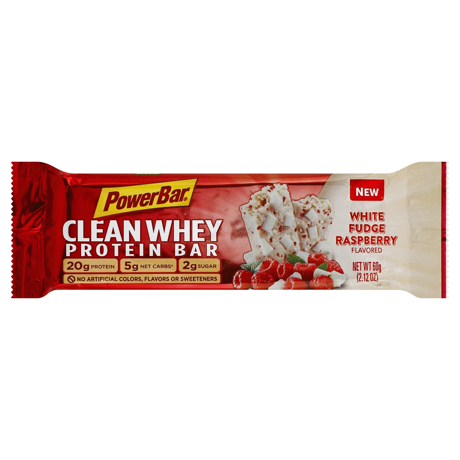 slide 1 of 1, PowerBar Clean Whey White Fudge Raspberry Bar, 2.12 oz