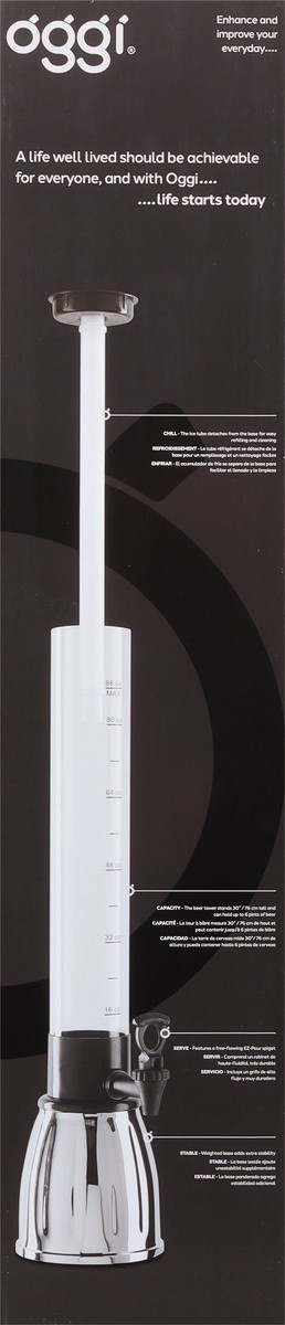 slide 4 of 11, Oggi Beer & Beverage Tower Barware with Removable Ice Tube 1 ea, 88 oz