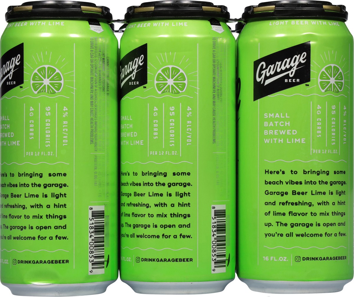 slide 2 of 12, Garage Beer Classic Lime Beer 6 Pack 6 - 16 oz Cans, 6 ct; 16 oz