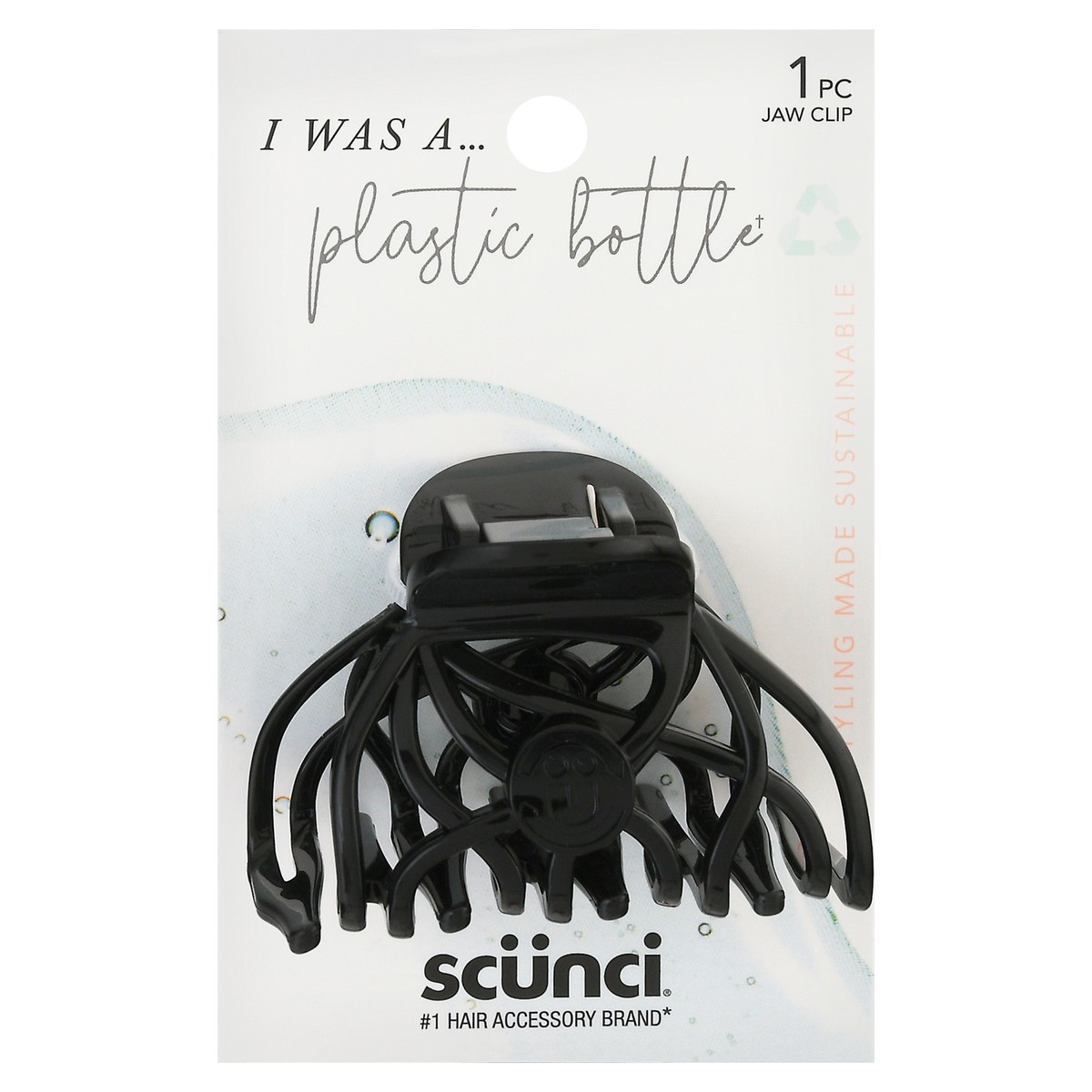 slide 1 of 9, Conair Scunci Consciously-Minded Jaw Clip, Black, 1 ct