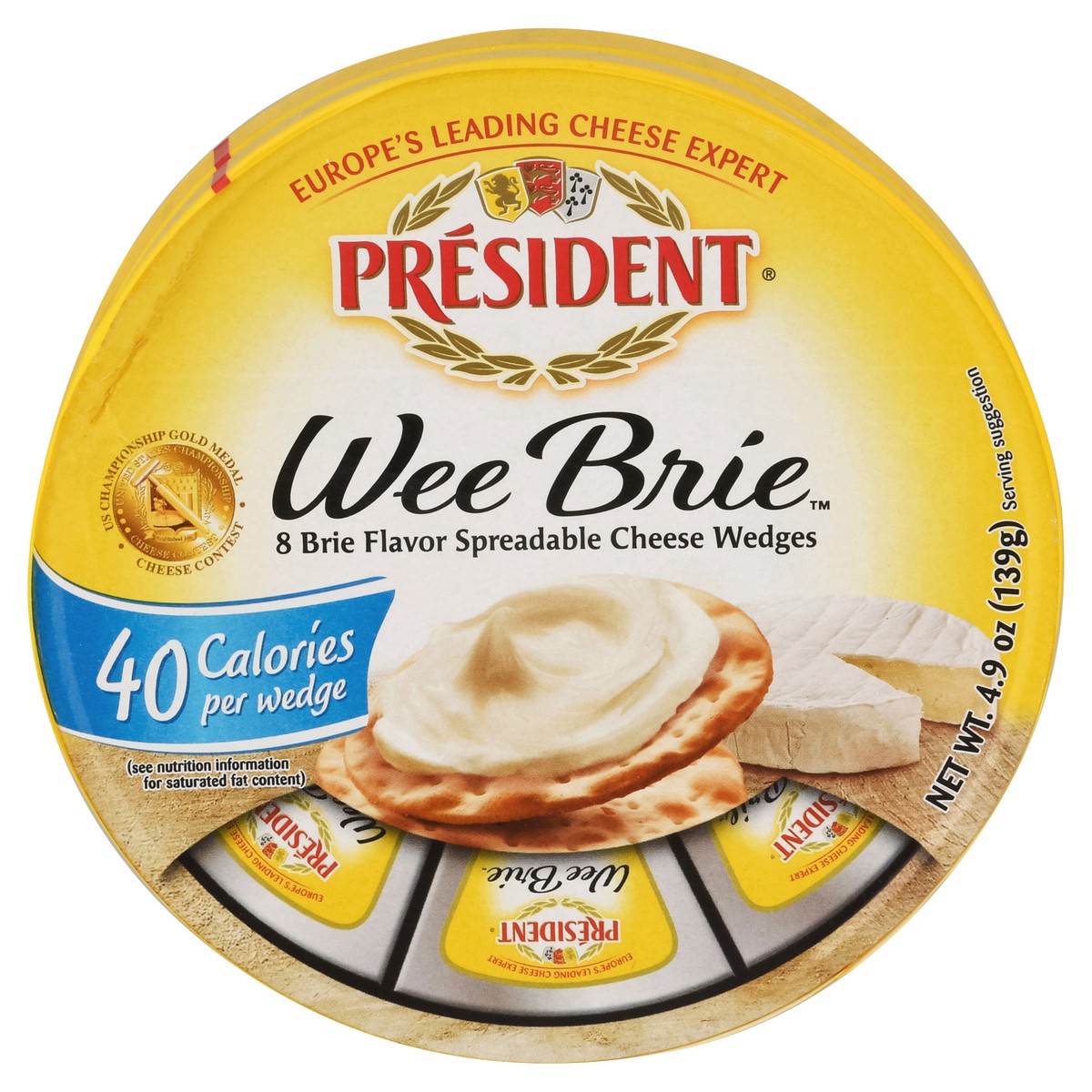 slide 13 of 13, Président Wee Brie Spreadable Brie Flavor Cheese Wedges 8 ea, 8 ct