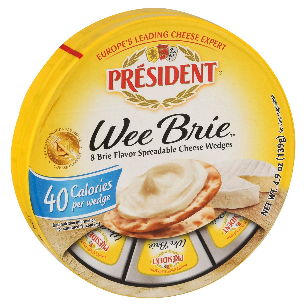 slide 5 of 13, Président Wee Brie Spreadable Brie Flavor Cheese Wedges 8 ea, 8 ct