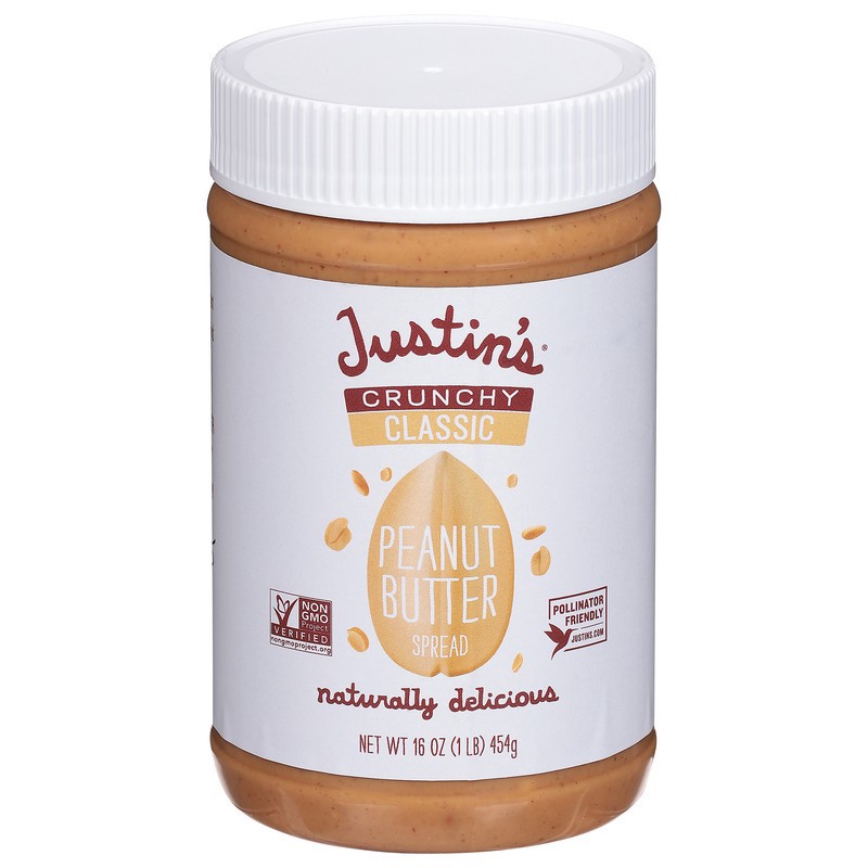 slide 1 of 1, Justin's Crunchy Classic Peanut Butter Jar 16 oz, 16 oz