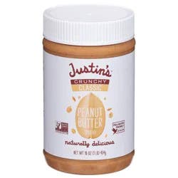 Justin's Crunchy Classic Peanut Butter Jar 16 oz