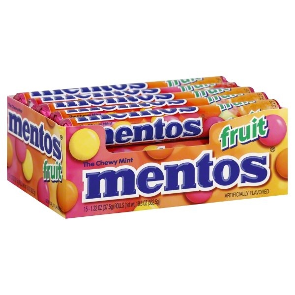 slide 1 of 1, Mentos Mixed Fruit Rolls, 15 ct; 1.32 oz