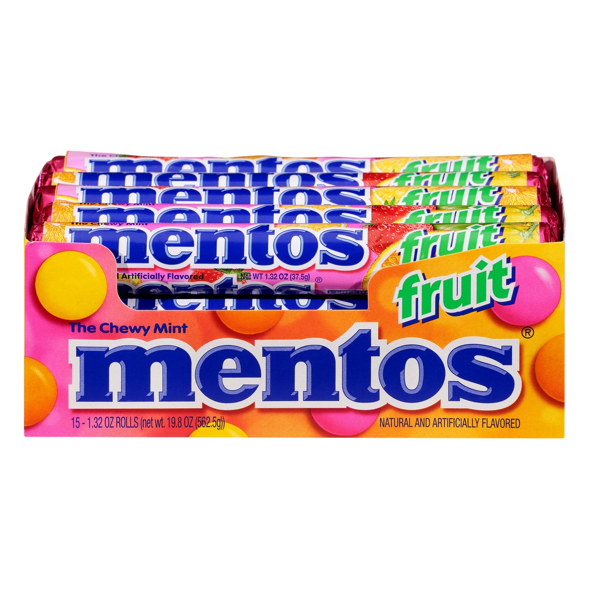 slide 1 of 13, Mentos Fruit Mint 15 ea, 15 ct