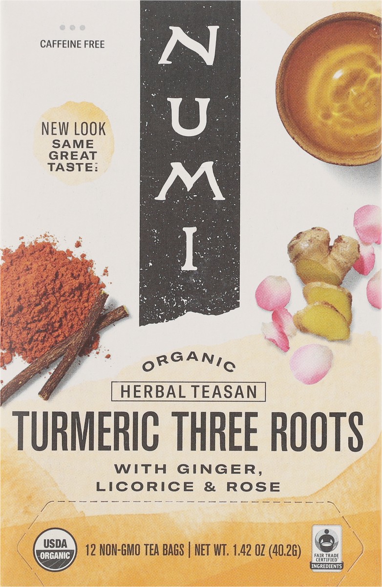 slide 6 of 9, Numi Organic Turmeric Three Root Tea, 