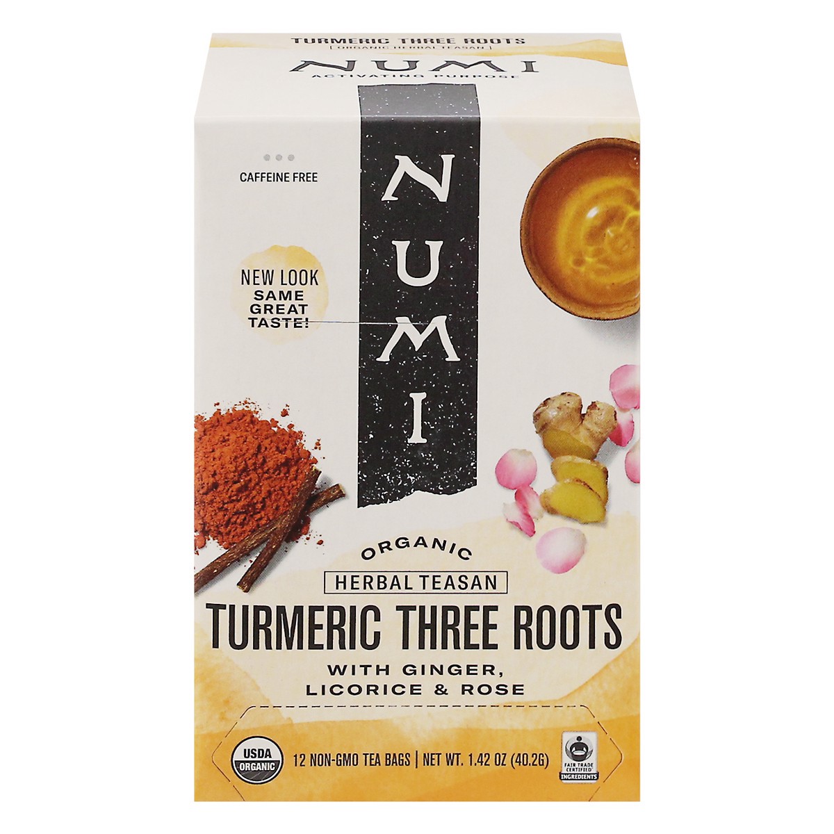 slide 1 of 9, Numi Organic Turmeric Three Root Tea, 