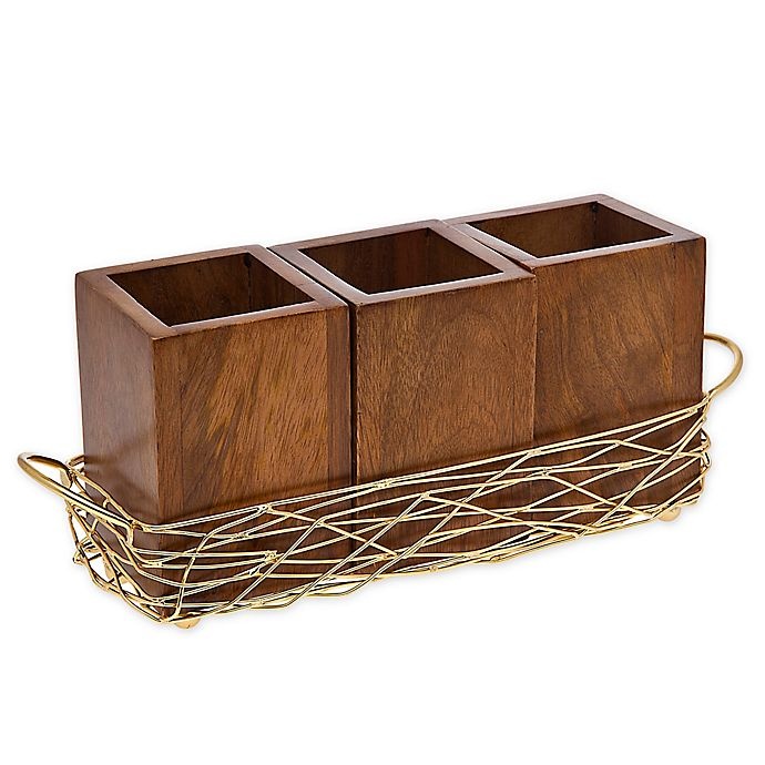 slide 1 of 1, Godinger Nest Flatware Caddy - Brown, 1 ct