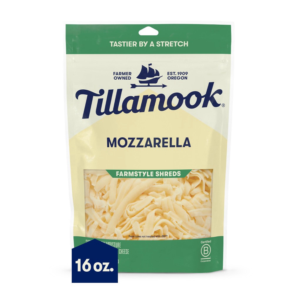 slide 1 of 5, Tillamook Park-Skim Shredded Low Moisture Farmstyle Shreds Mozzarella Cheese 16 oz, 16 oz