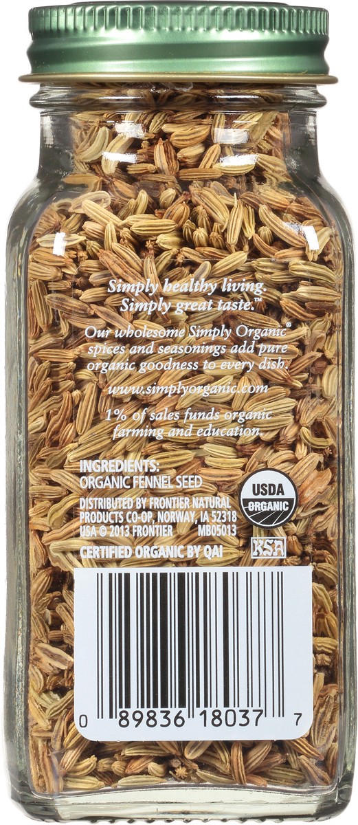 slide 2 of 12, Simply Organic Fennel Seeds, 1.9 oz