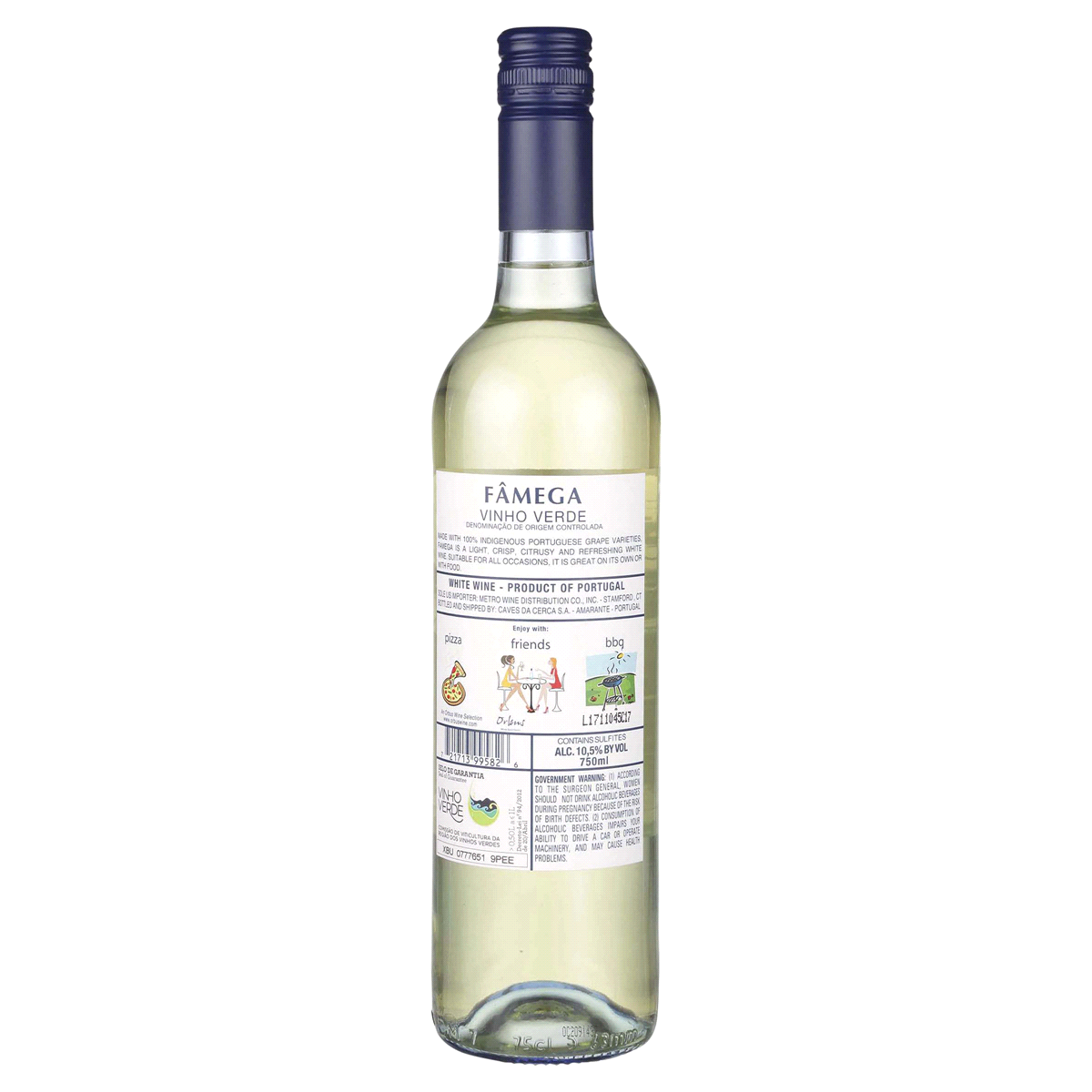 slide 3 of 5, Famega White Vinho Verde Wine, 750 ml