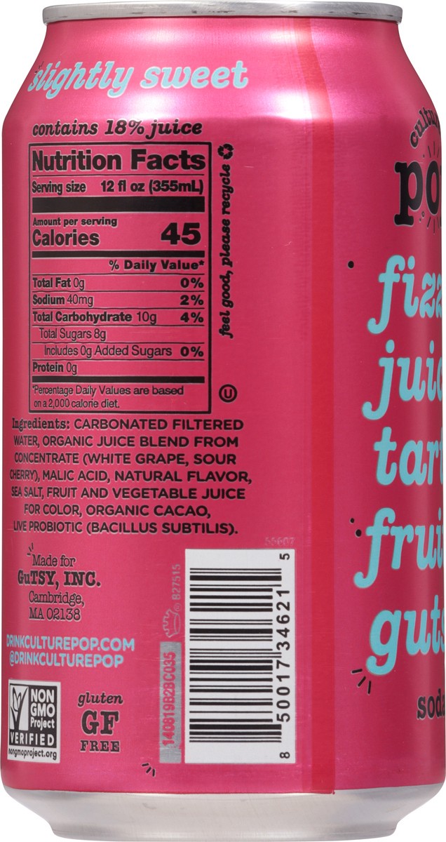 slide 6 of 13, Culture Pop Black Cherry Probiotic Soda 12 fl oz, 12 fl oz