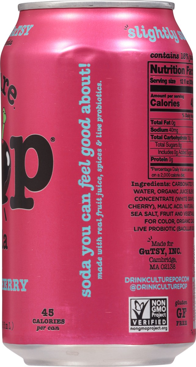 slide 12 of 13, Culture Pop Black Cherry Probiotic Soda 12 fl oz, 12 fl oz