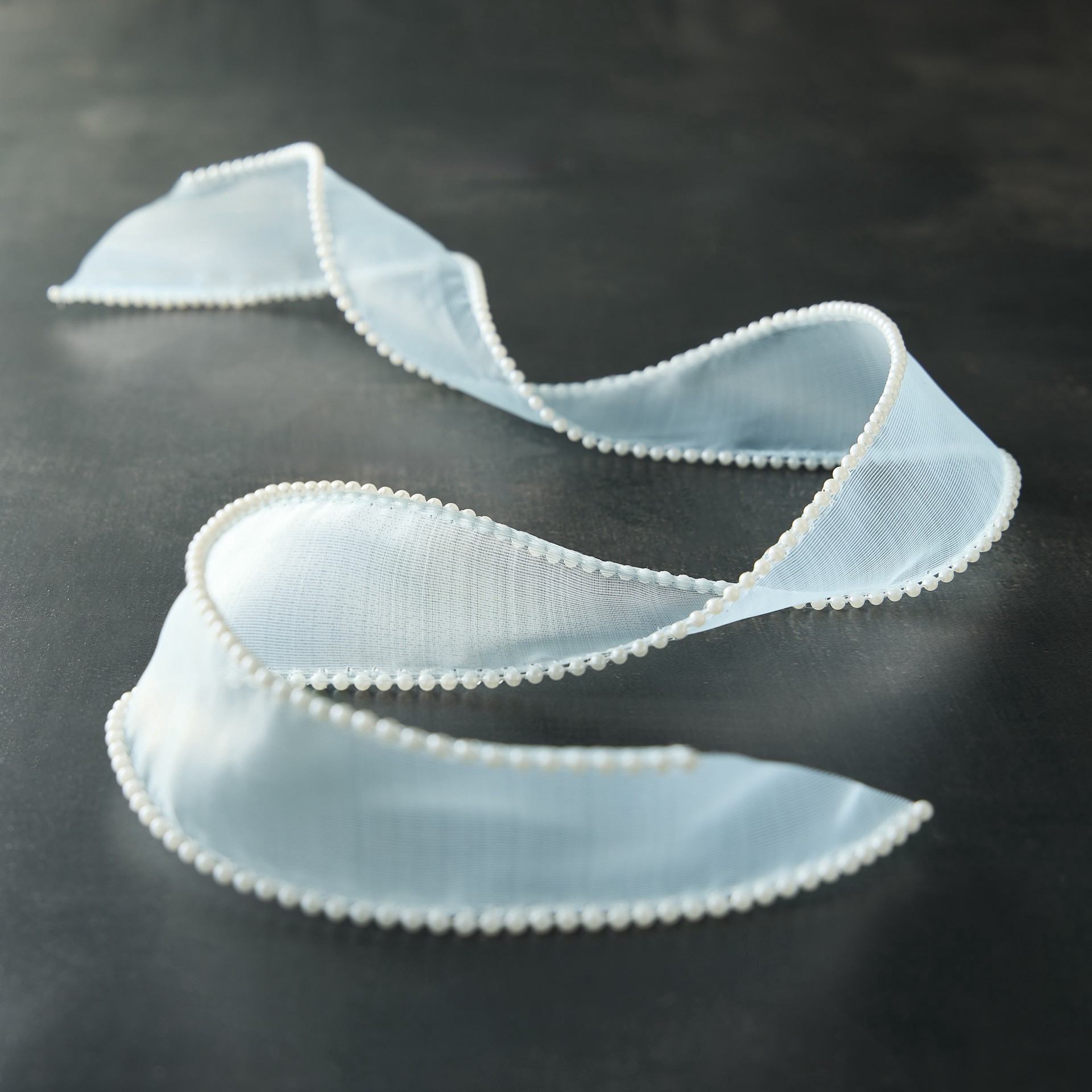 slide 2 of 2, 1.5" X 3yd. Blue Sheer Pearl Edge Ribbon By Celebrate It Classic, 1.5 in x 3 yd