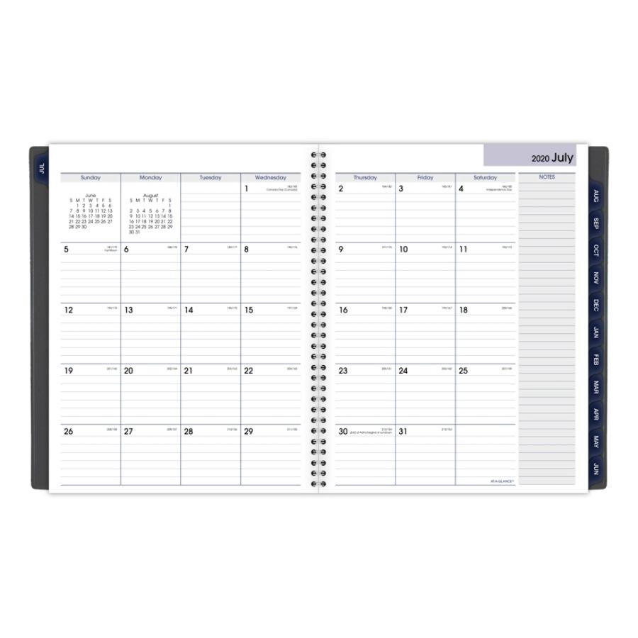 slide 5 of 7, At-A-Glance Dayminder Academic Weekly/Monthly Planner, 8-1/2'' X 11'', Charcoal, July 2020 To June 2021, Ayc54545, 1 ct