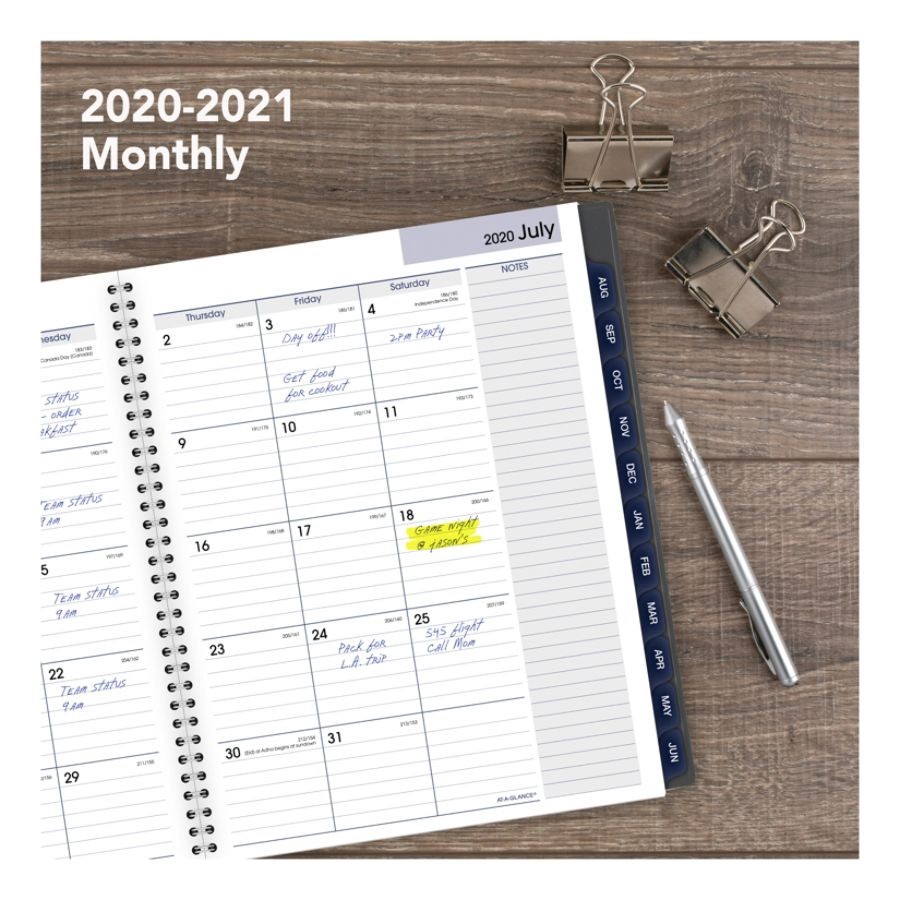 slide 6 of 7, At-A-Glance Dayminder Academic Weekly/Monthly Planner, 8-1/2'' X 11'', Charcoal, July 2020 To June 2021, Ayc54545, 1 ct