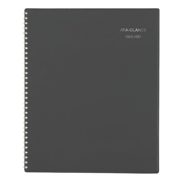 slide 1 of 7, At-A-Glance Dayminder Academic Weekly/Monthly Planner, 8-1/2'' X 11'', Charcoal, July 2020 To June 2021, Ayc54545, 1 ct