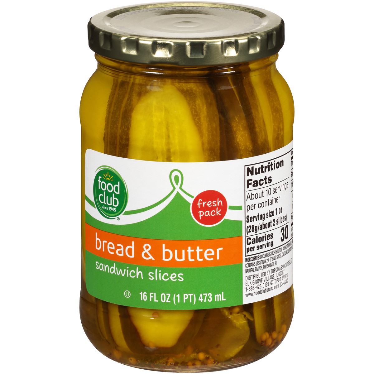 slide 4 of 10, Food Club Bread & Butter Pickle Slices, 16 oz