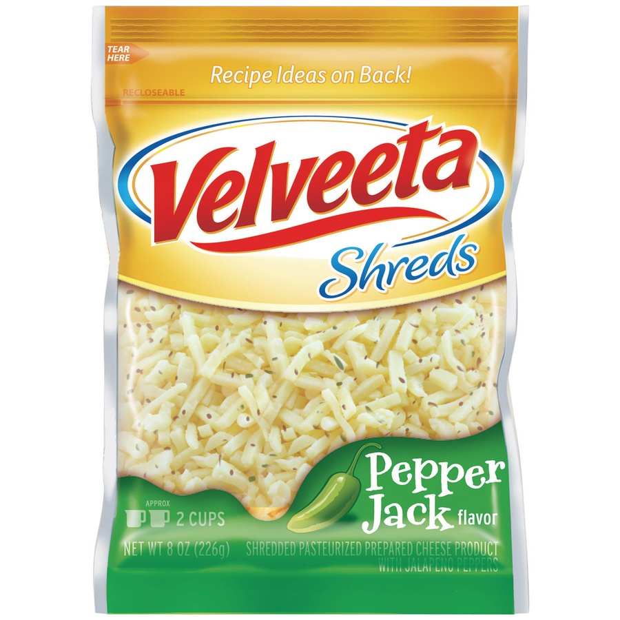 slide 1 of 1, Kraft Velveeta Shreds Pepper Jack Shredded Cheese, 8 oz