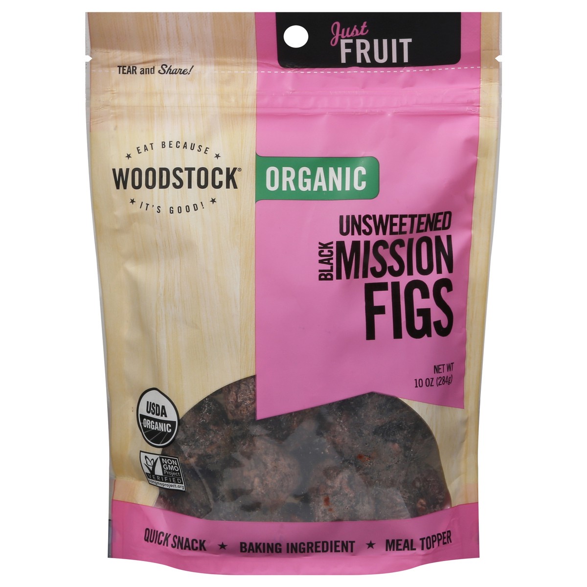 slide 1 of 9, Woodstock Organic Mission Black Unsweetened Figs 10 oz, 10 oz