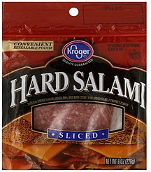 slide 1 of 1, Kroger Sliced Hard Salami, 8 oz