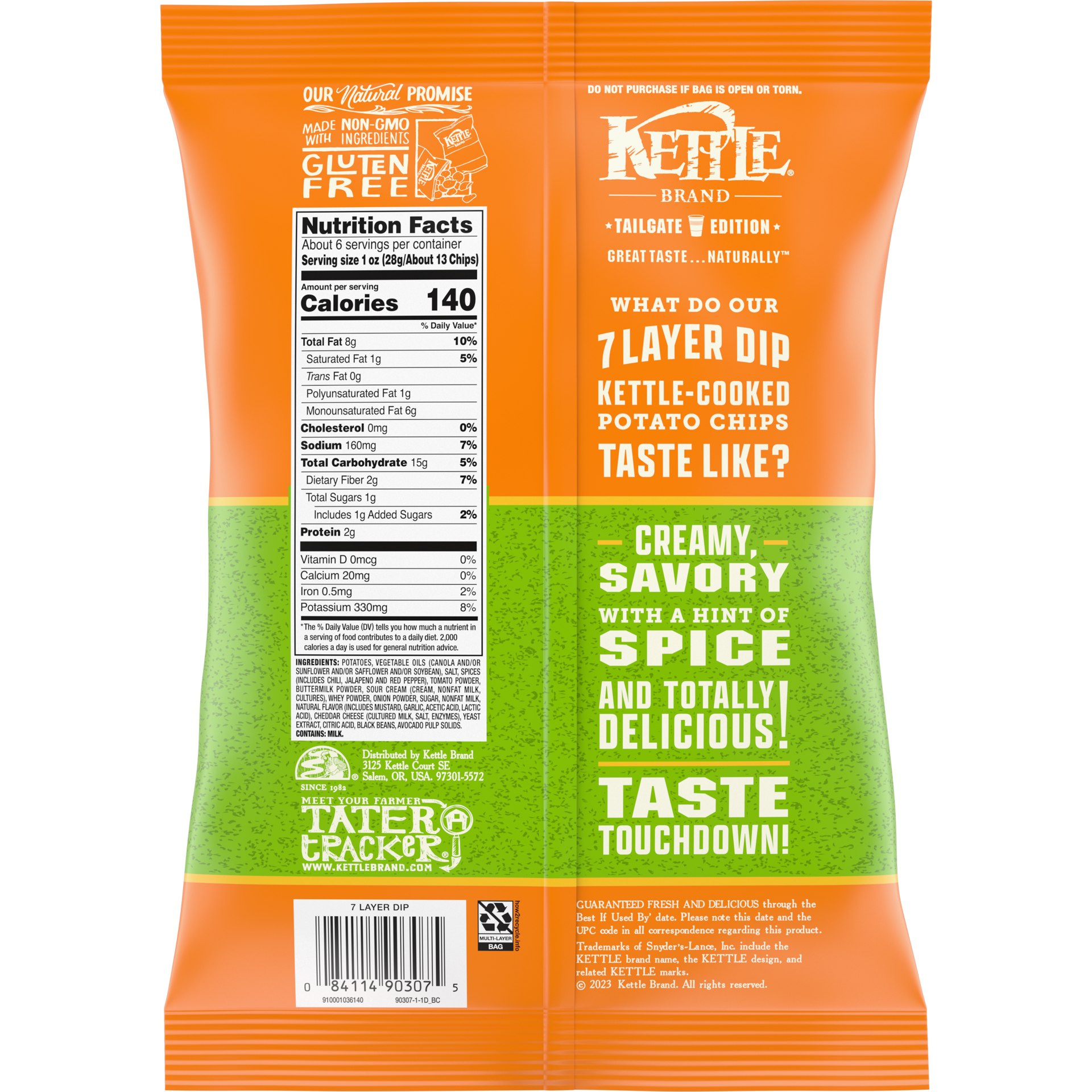 slide 2 of 5, Kettle Brand Potato Chips, 7 Layer Dip Chips, 6.5oz, 6.5 oz