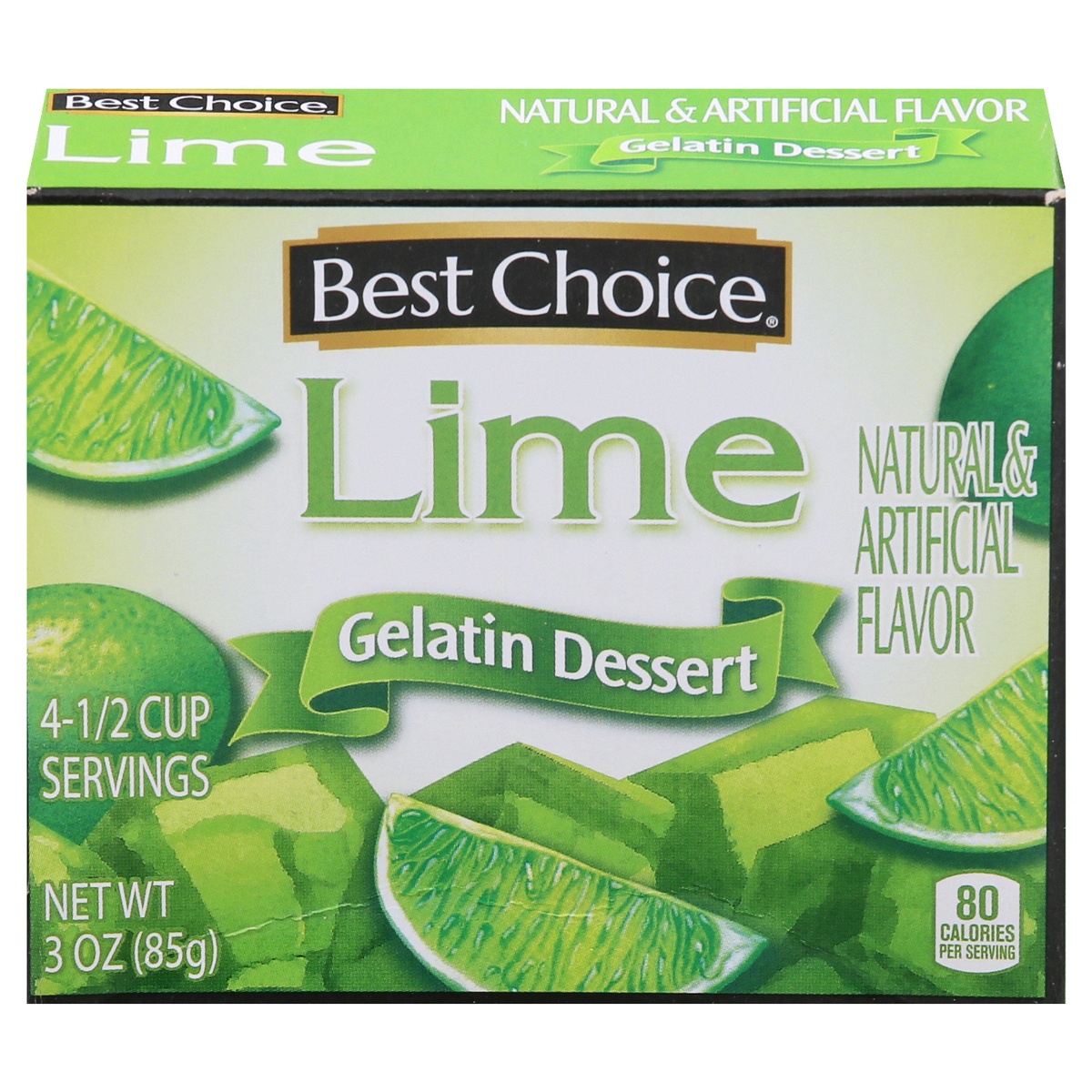 slide 1 of 1, Best Choice Lime Gelatin Dessert, 3 oz