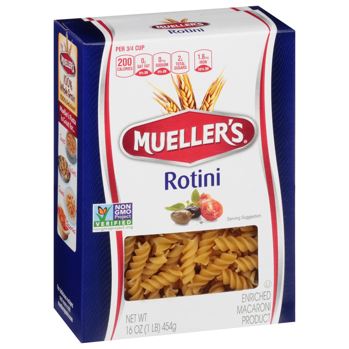 slide 9 of 9, Mueller's Pasta Rotini, 16 oz