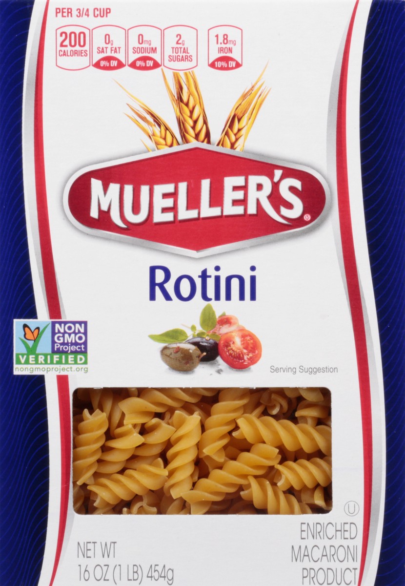 slide 6 of 9, Mueller's Pasta Rotini, 16 oz