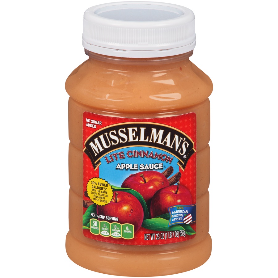 slide 1 of 1, Musselman's Lite Cinnamon Apple Sauce, 23 oz