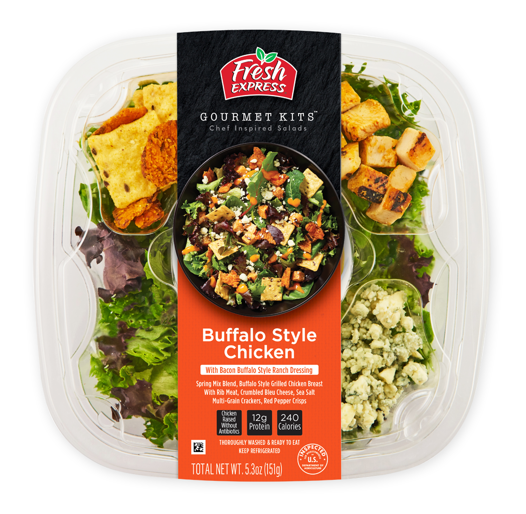 slide 1 of 1, Fresh Express Buffalo Chicken Gourmet Salad Kit, 5.3 oz