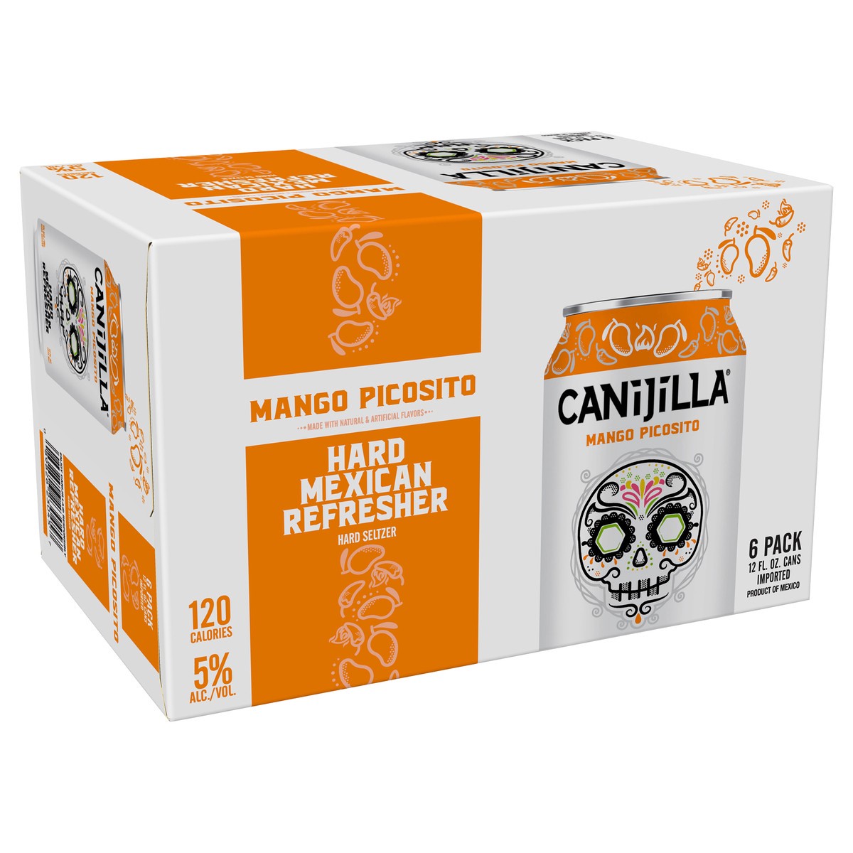 slide 3 of 4, Canijilla Mango Picosito Hard Seltzer, 6 Pack, 12 fl oz Cans, 12 oz