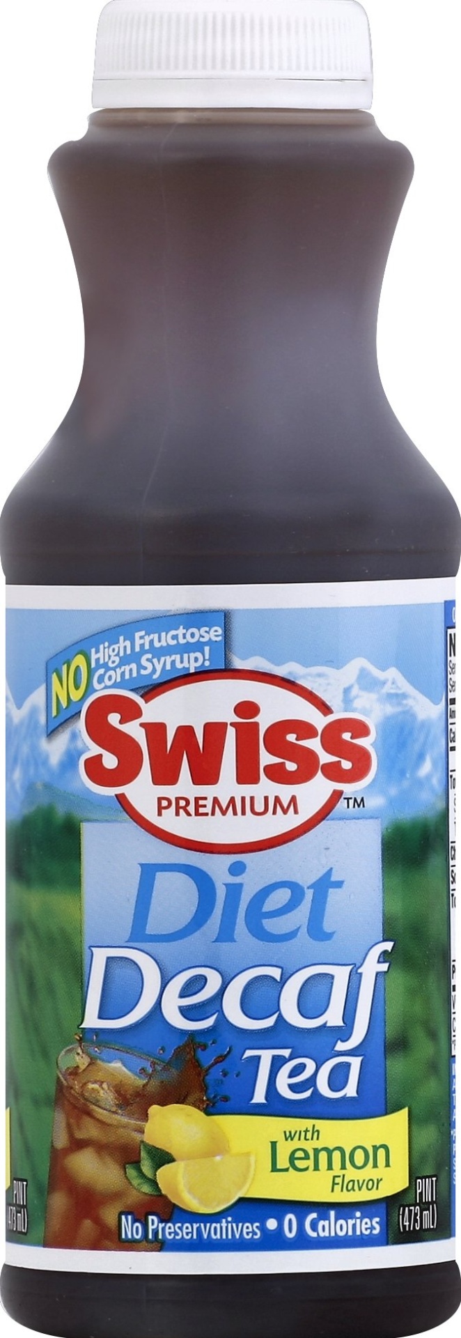 slide 1 of 1, Swiss Premium Decaf Diet Tea with Lemon Plastic Bottle, 16 fl oz