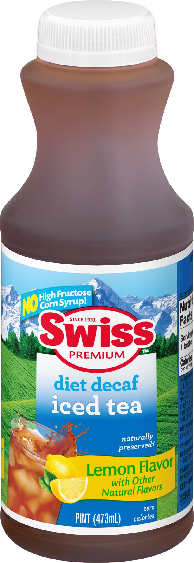 slide 1 of 4, Swiss Premium Decaf Diet Tea with Lemon - 1 Pint Plastic Bottle - 1 pint, 1 pint