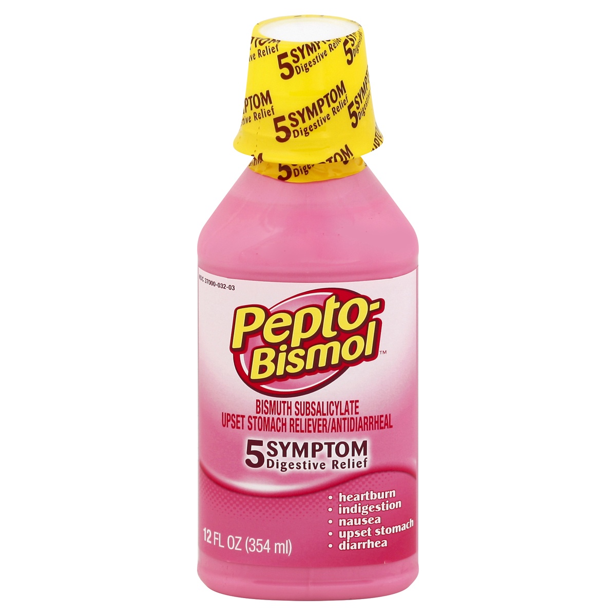 slide 1 of 2, Pepto-Bismol Liquid for Nausea, Heartburn, Indigestion, Upset Stomach, and Diarrhea - Fast Relief for 5 Symptoms, Original Flavor, 12 oz, 12 fl oz