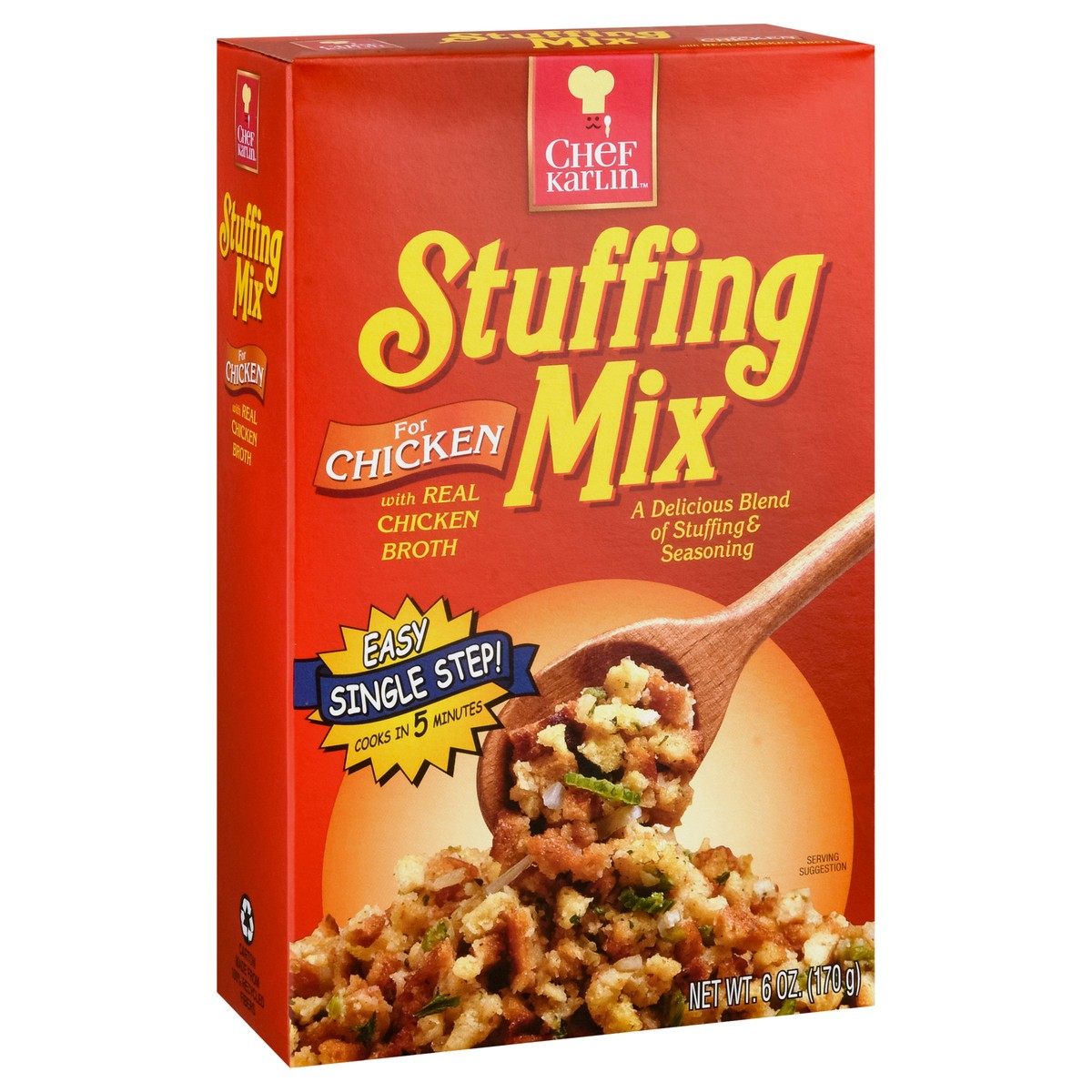 slide 2 of 4, Chef Karlin For Chicken Stuffing Mix 6 oz, 6 oz