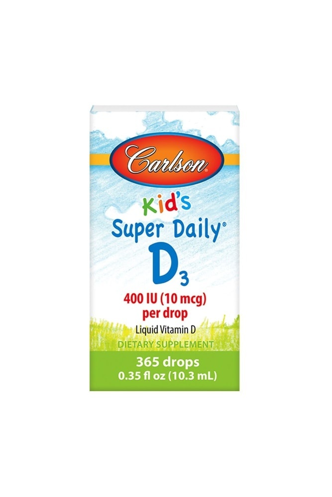 slide 1 of 1, Carlson Kid's Super Daily D3 Dietary Supplement Drops, 10.3 ml