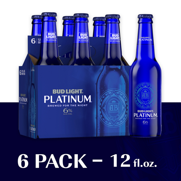 slide 9 of 22, Bud Light Platinum Beer, 6 Pack Beer, 12 FL OZ Bottles, 72 fl oz